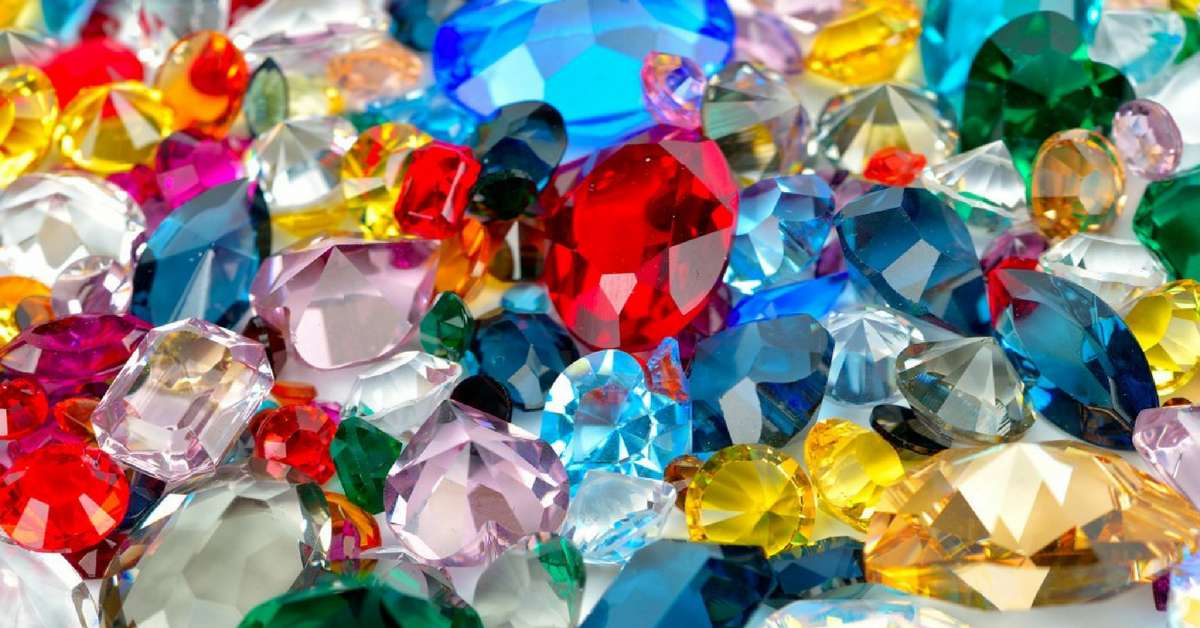 Kamienie szlachetne wypełnione kolorami puzzle online ze zdjęcia