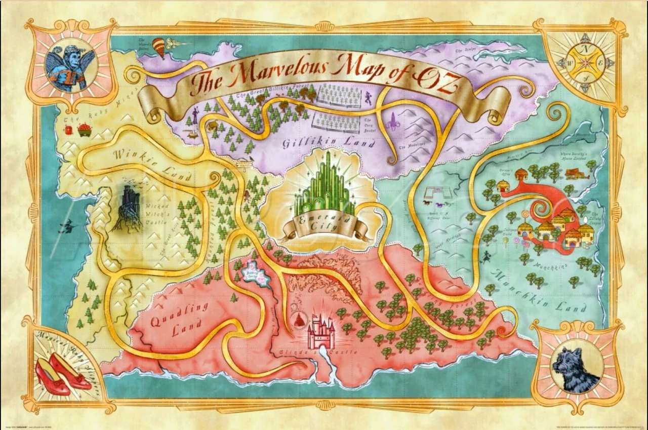Mapa Czarnoksiężnika z Krainy Oz puzzle online