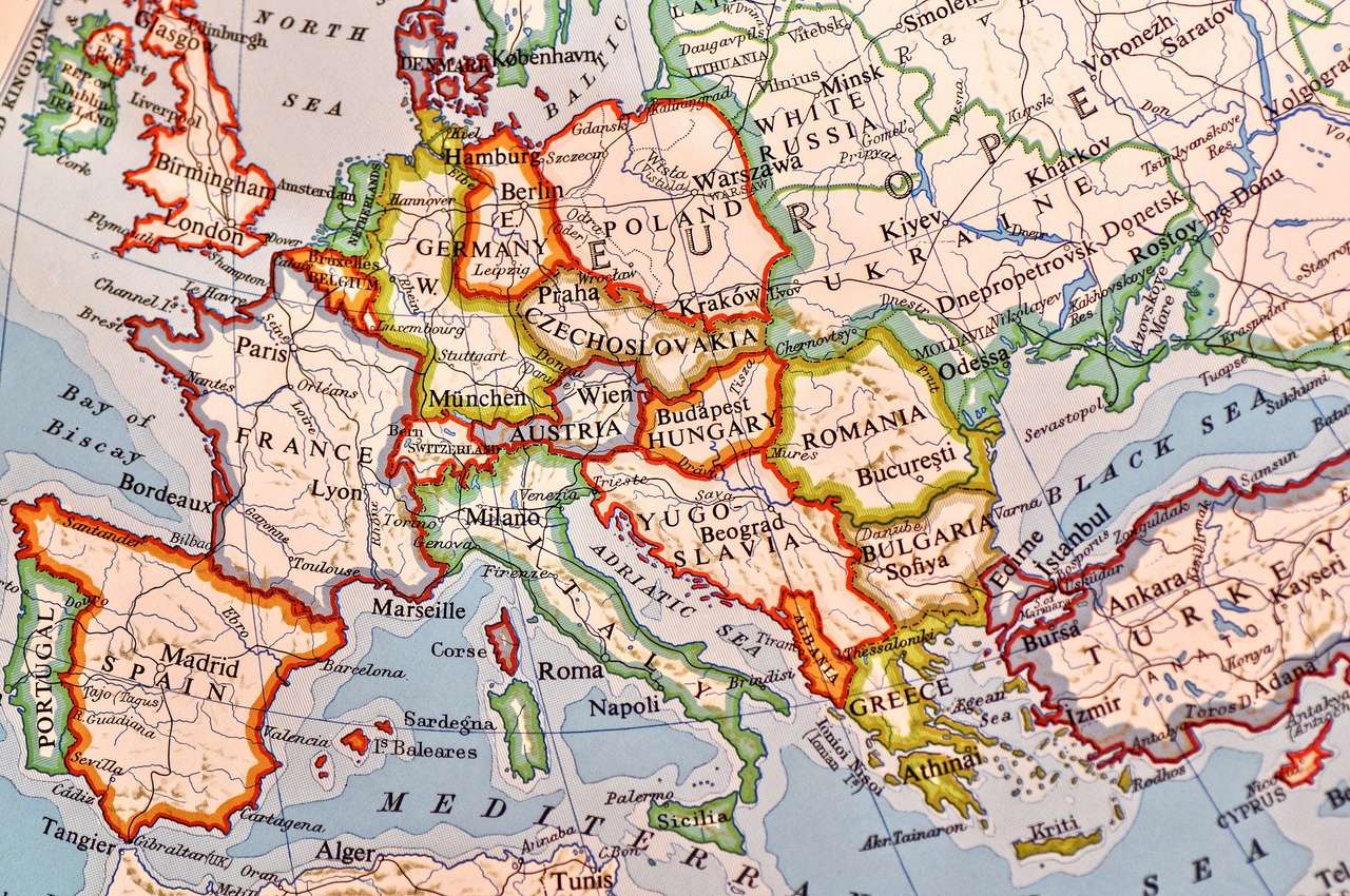 Map of Europe puzzle online ze zdjęcia