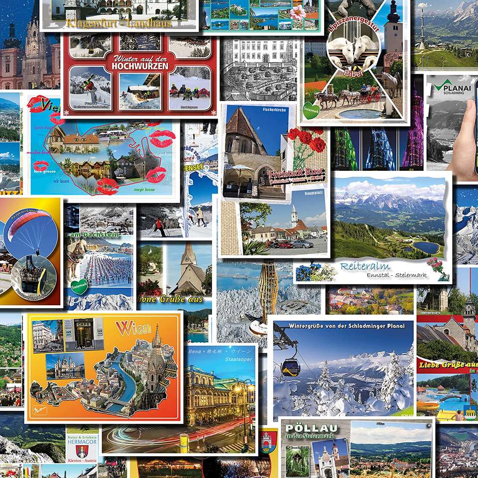 Kartki pocztowe z Austrii puzzle online ze zdjęcia