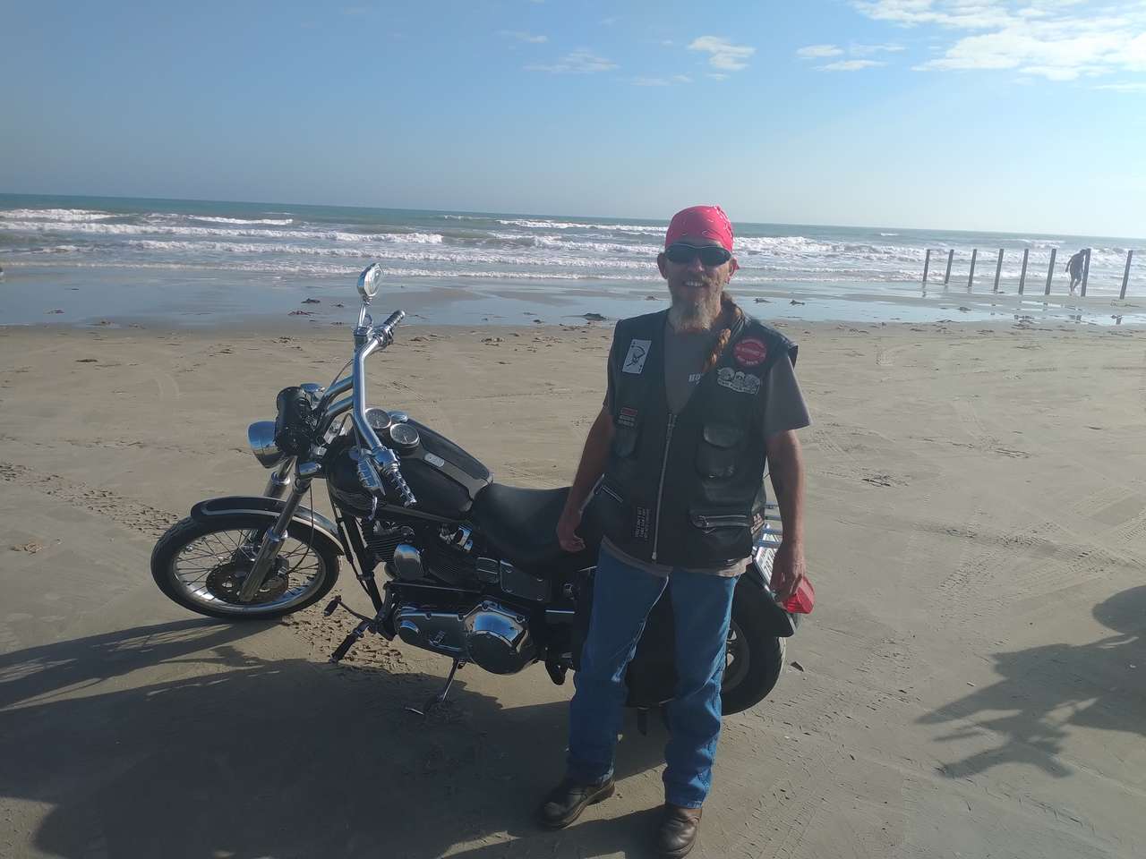 Motocykl i ja przy plaży? puzzle online