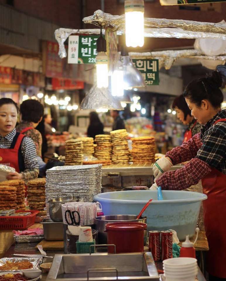 Uliczne jedzenie w Korei puzzle online