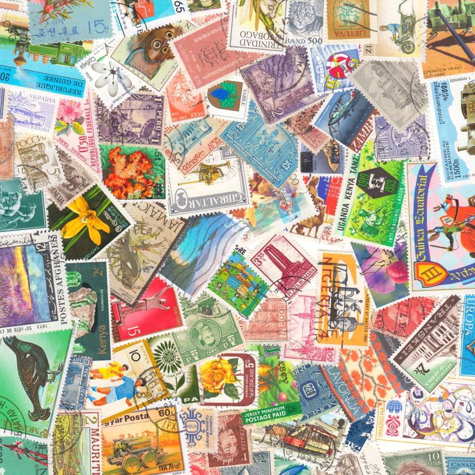 Kolorowe znaczki puzzle online ze zdjęcia