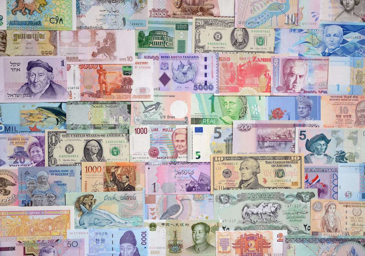 Banknoty z calego swiata puzzle online ze zdjęcia
