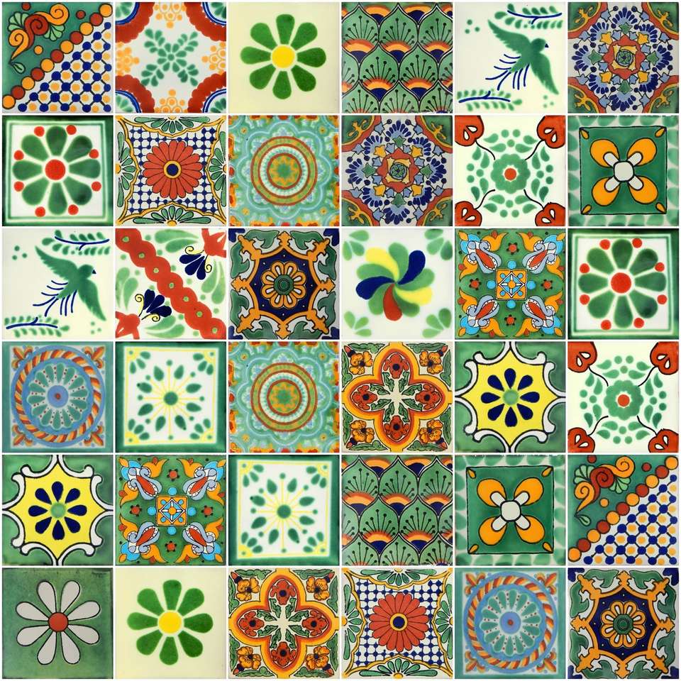 Zielone płytki Talavera puzzle online ze zdjęcia