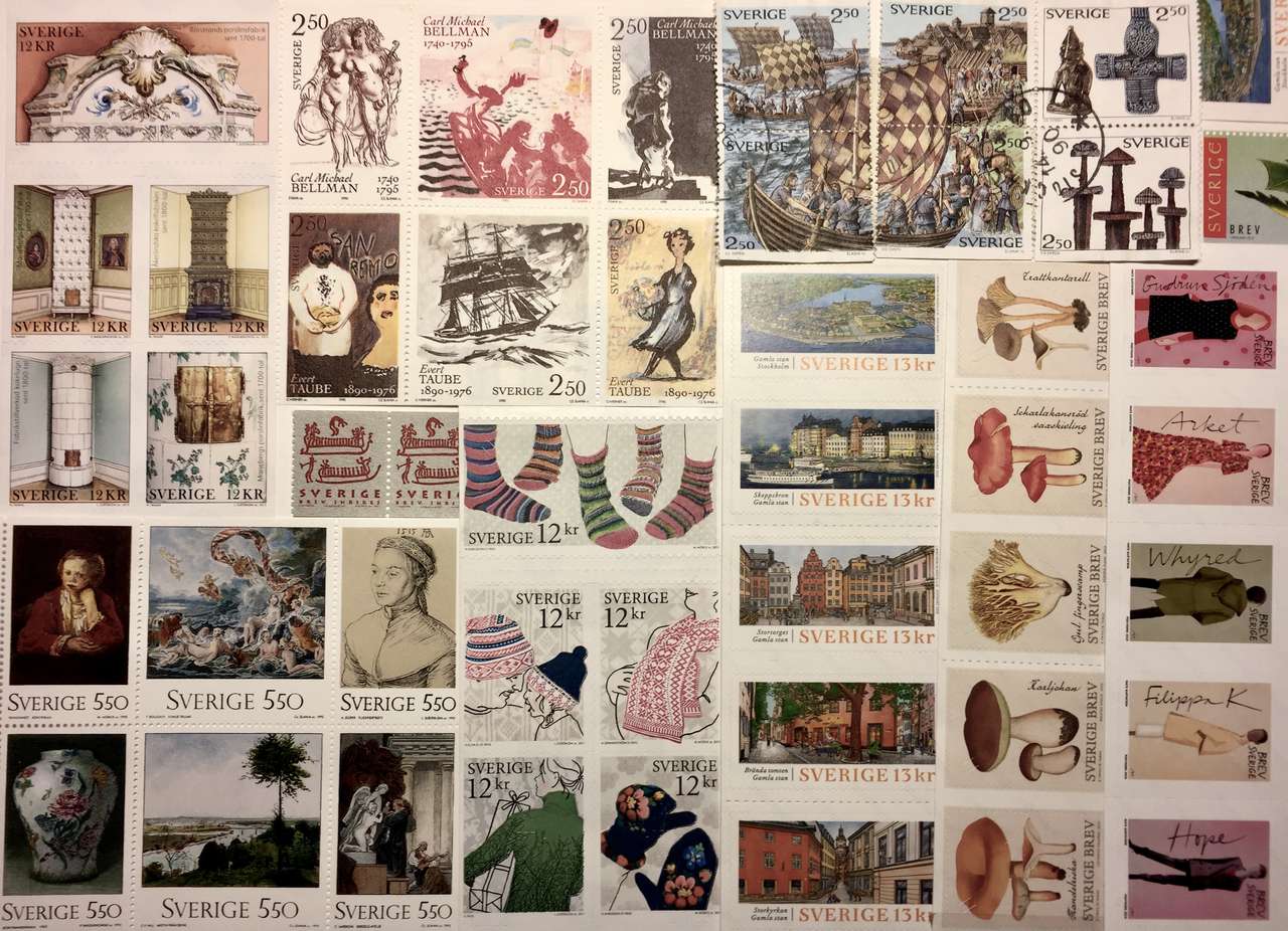 szwedzkie znaczki puzzle online
