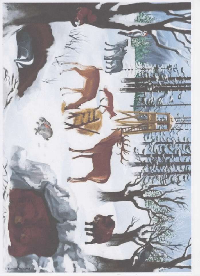 Zwierzęta zimą puzzle online ze zdjęcia