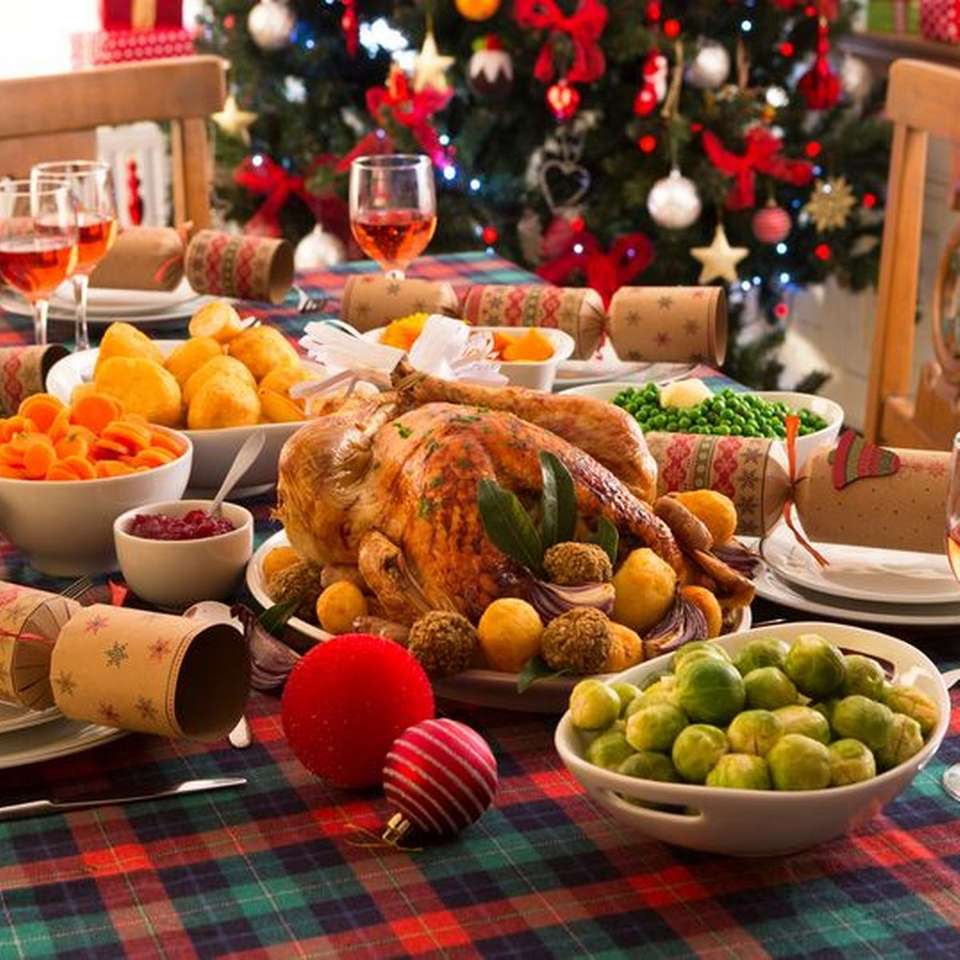Christmas dinner i puzzle online ze zdjęcia
