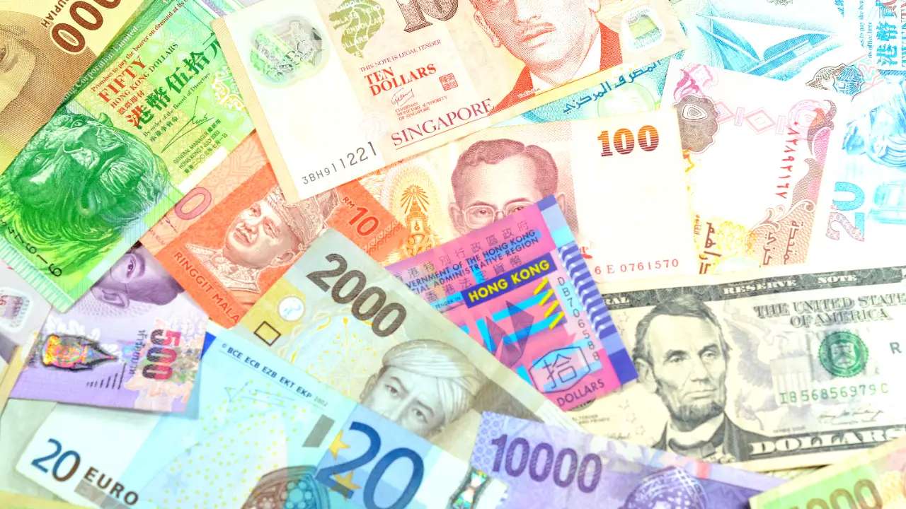 Kolorowe waluty puzzle online ze zdjęcia