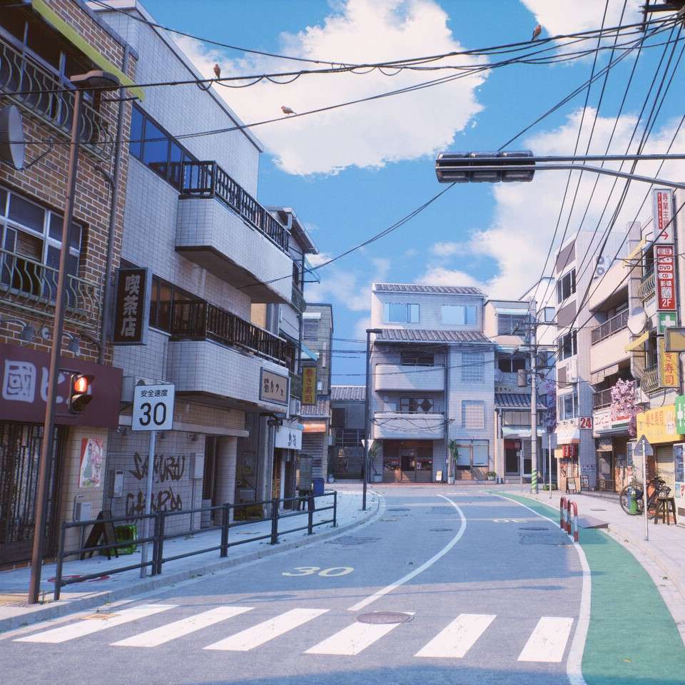 losowa ulica w Japonii puzzle online ze zdjęcia