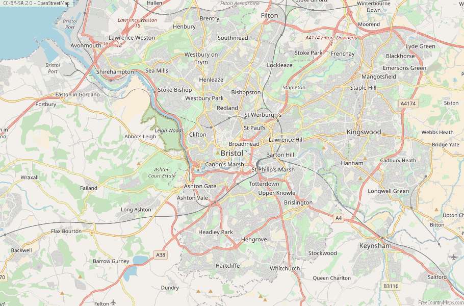 Mapa Bristolu puzzle online
