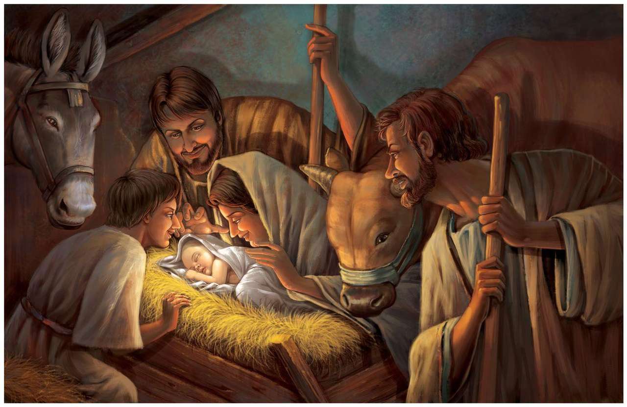 Jezus narodzony puzzle online ze zdjęcia