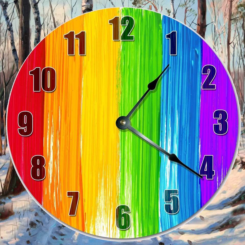 Kolorowy zegar puzzle online