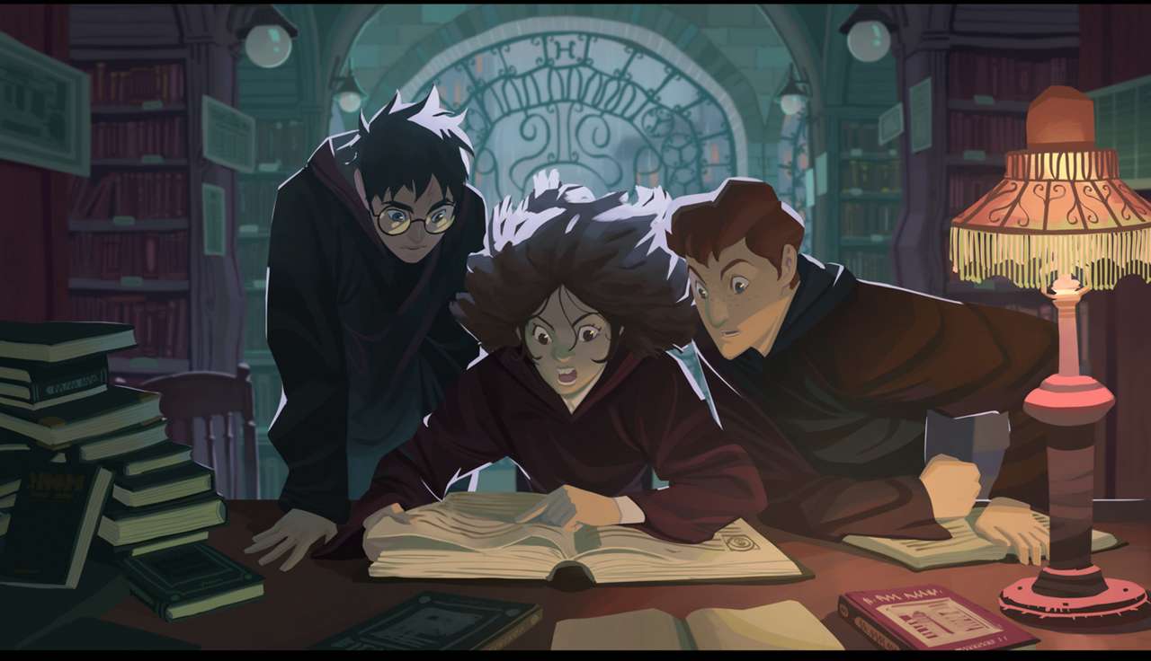 Harry Potter - W bibliotece puzzle online ze zdjęcia