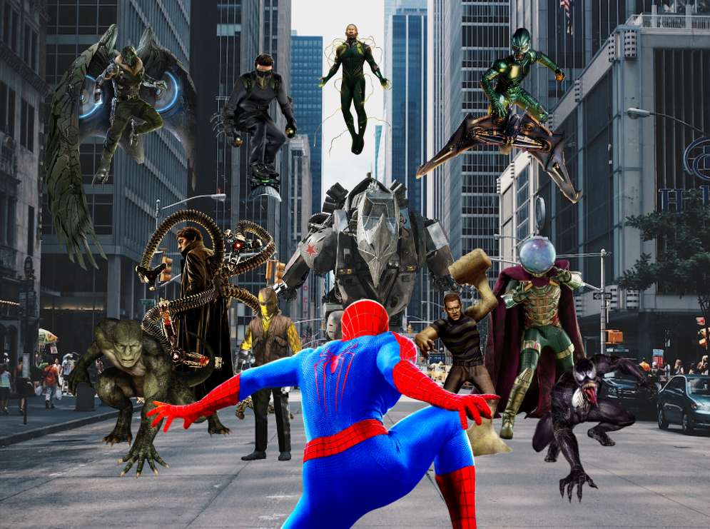 Spider-Man kontra złoczyńcy puzzle online ze zdjęcia