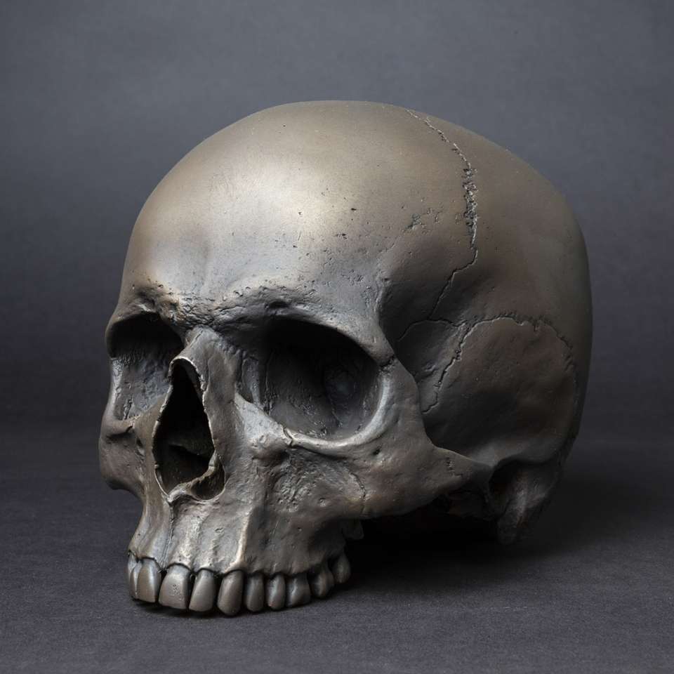 metalowa czaszka puzzle online ze zdjęcia