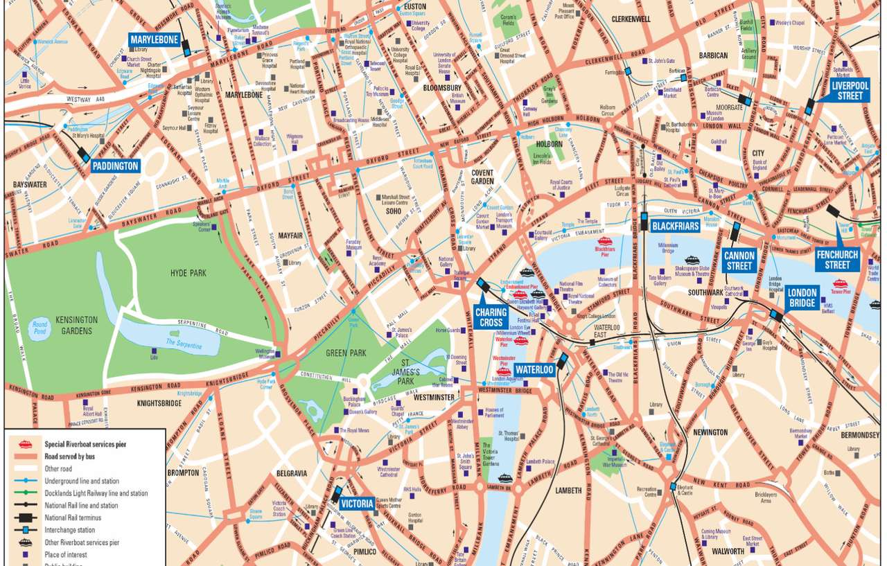Mapa Londynu puzzle online ze zdjęcia