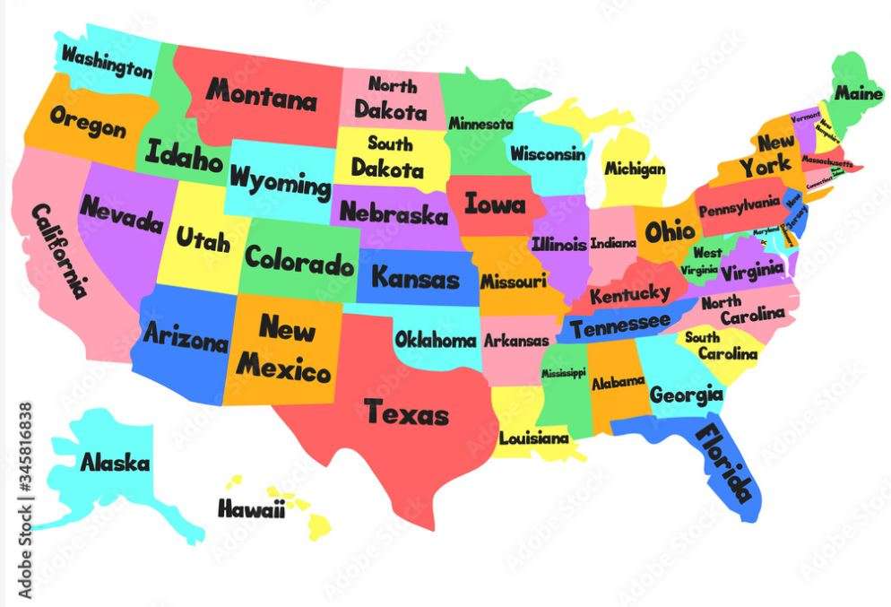 Układanka z mapą USA puzzle online