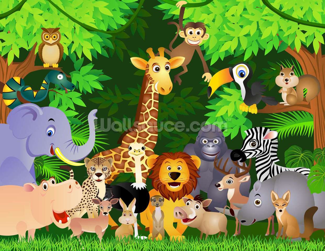 dżungla zwierząt puzzle online