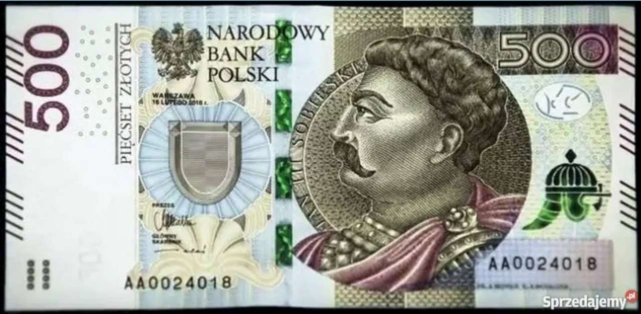 Banknot 500 zł puzzle online ze zdjęcia