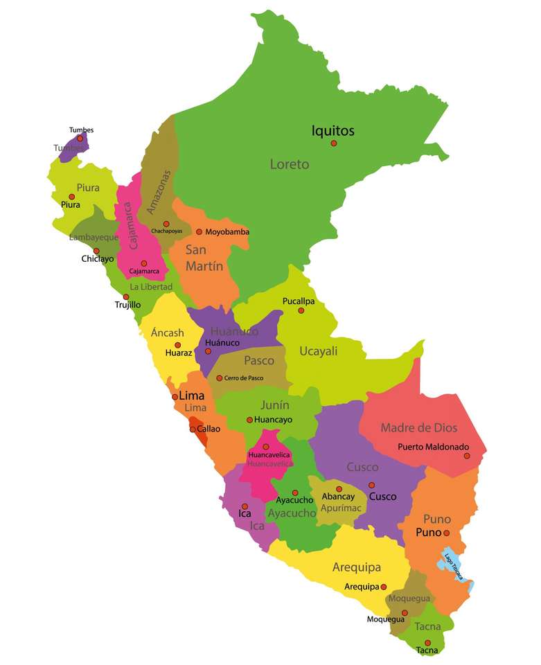 Mapa Peru puzzle online ze zdjęcia