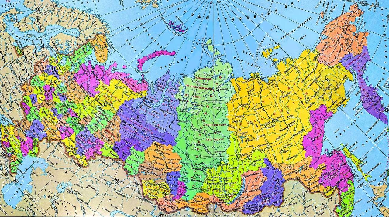 Mapa Rosji puzzle online