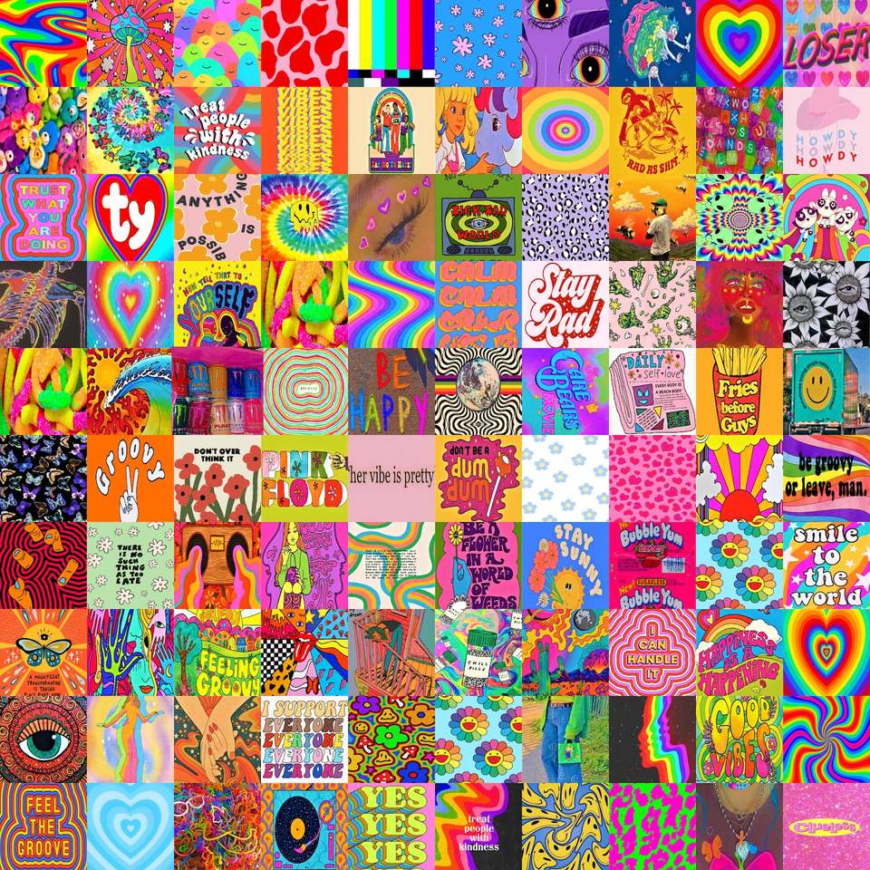 Kolorowy collage puzzle online ze zdjęcia