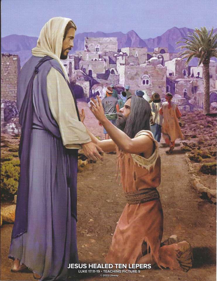 Jezus uzdrawia trędowatych puzzle online ze zdjęcia