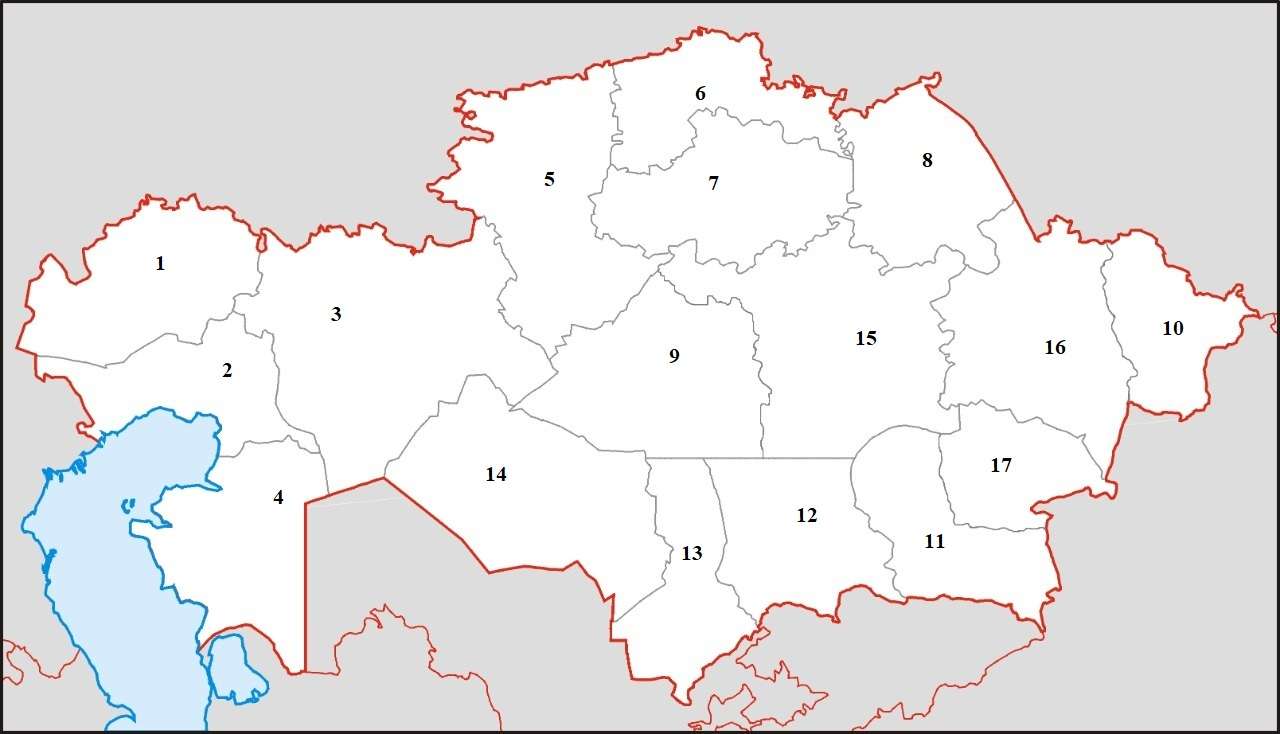 Regiony Kazachstanu puzzle online ze zdjęcia