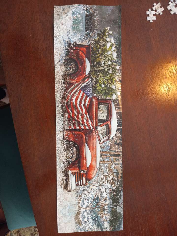 Ciężarówka z flagą puzzle online ze zdjęcia