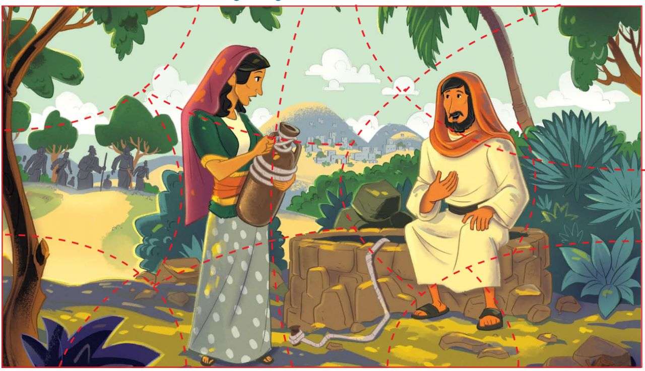 Jezus i kobieta przy studni puzzle online