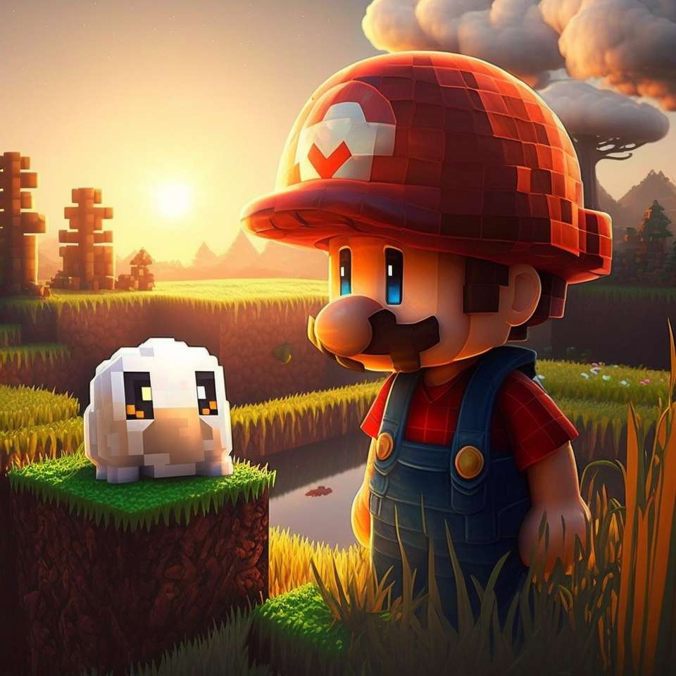 Układanka Super Mario o zachodzie słońca puzzle online ze zdjęcia