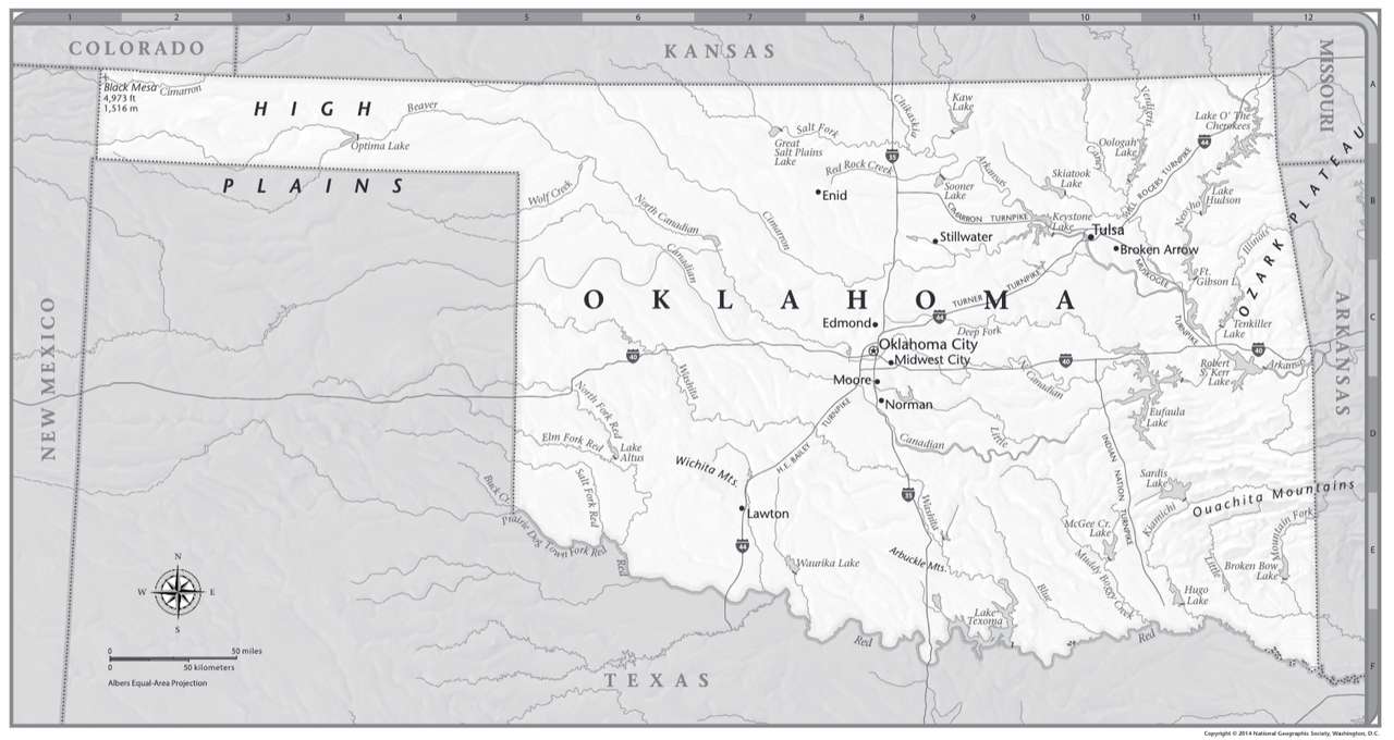 Mapa Oklahomy puzzle online ze zdjęcia