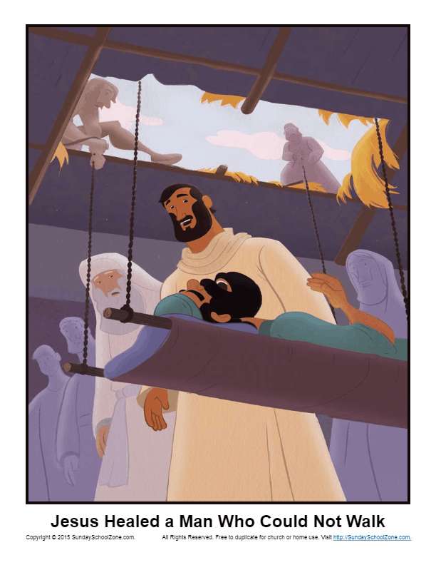 Jezus uzdrawia człowieka, który nie może chodzić puzzle online ze zdjęcia