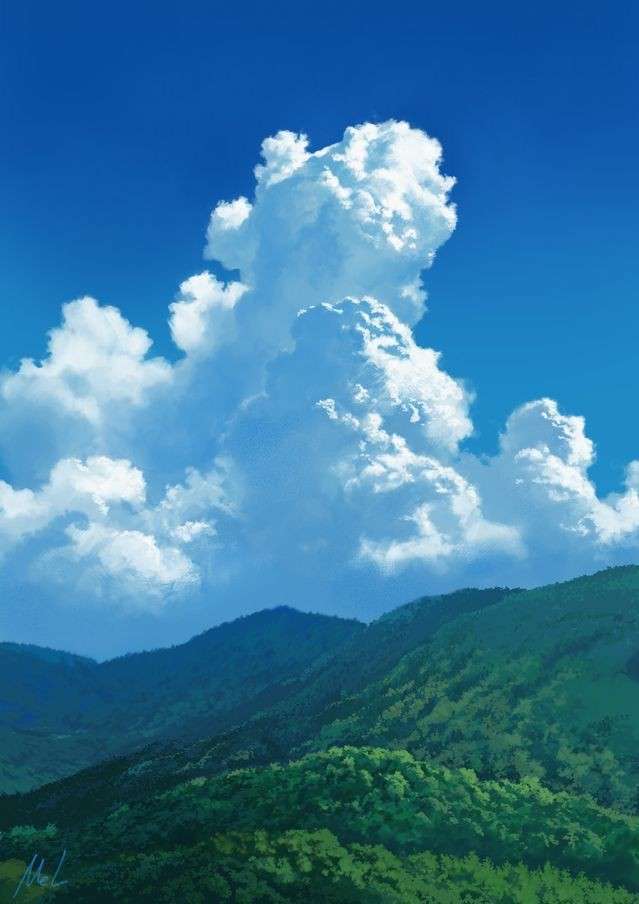 niebieskie chmury na niebie puzzle online