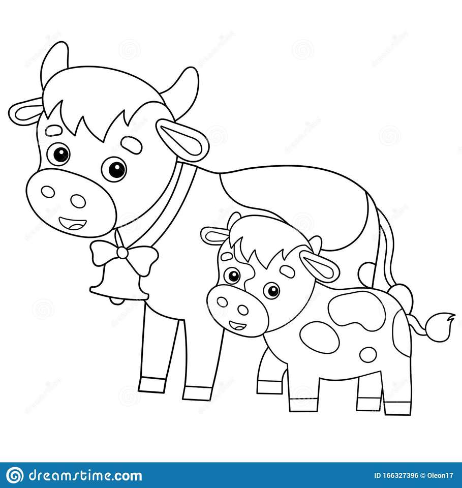 Dziecko krowy to cielę puzzle online ze zdjęcia