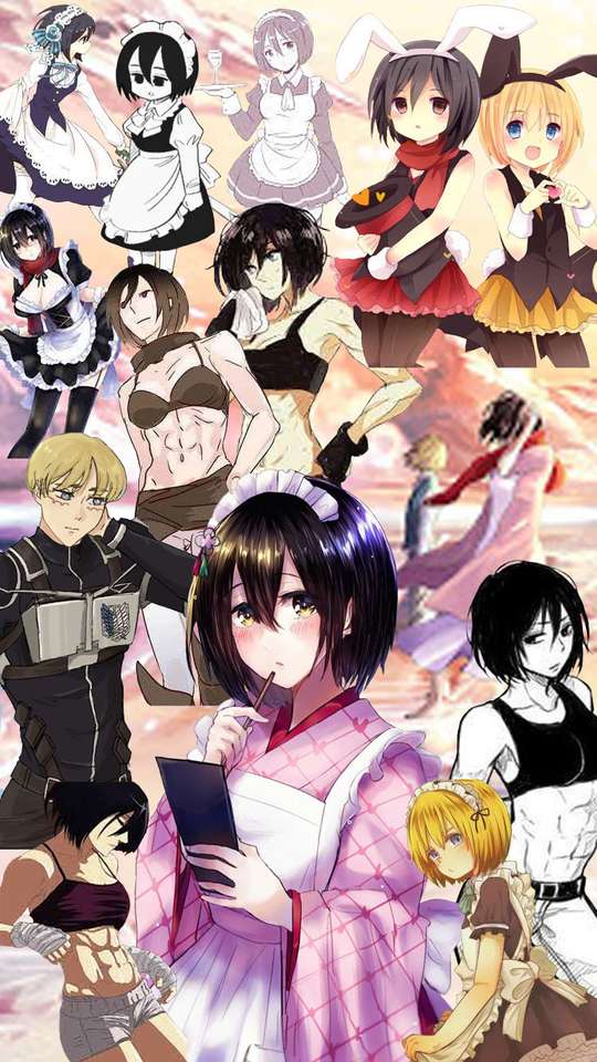Mikasa i Armin puzzle online ze zdjęcia