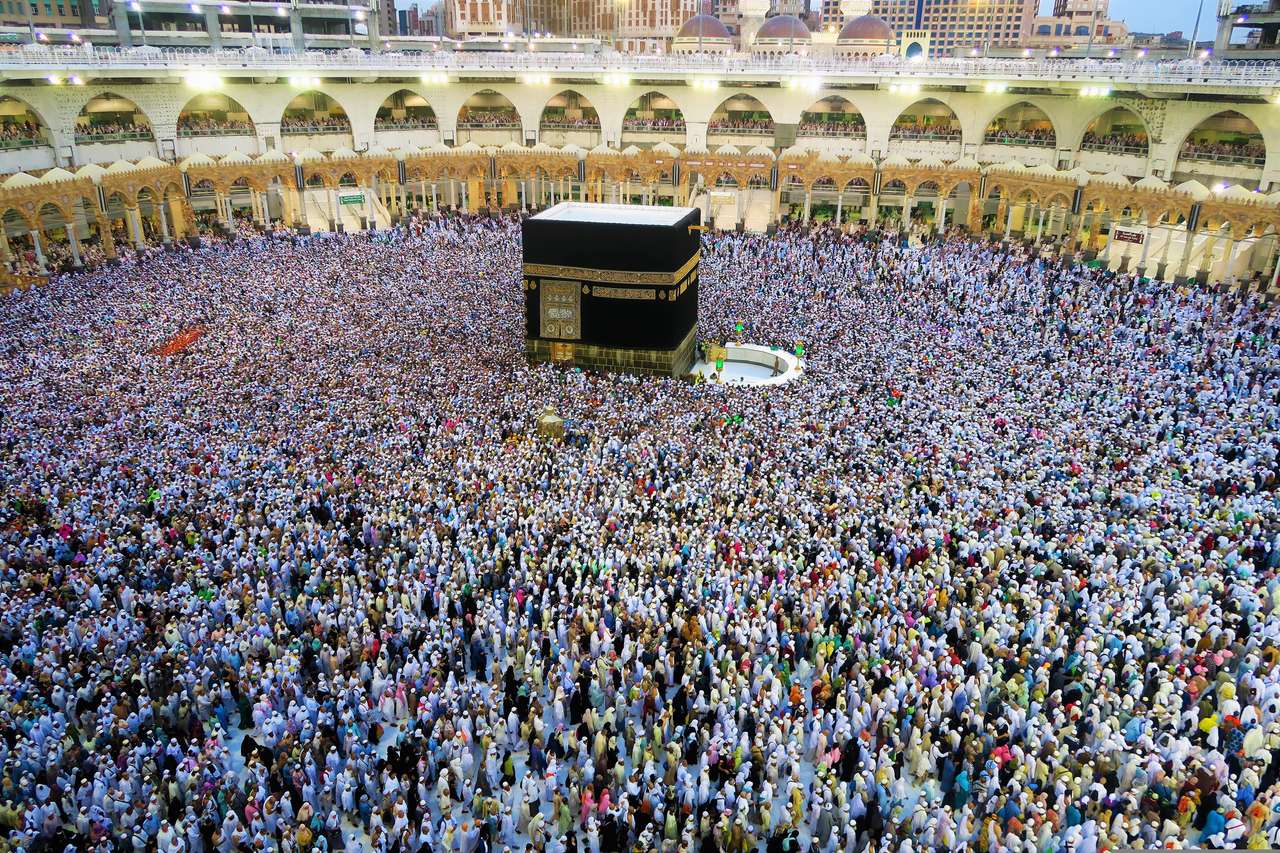 Mekka Nocą puzzle online ze zdjęcia