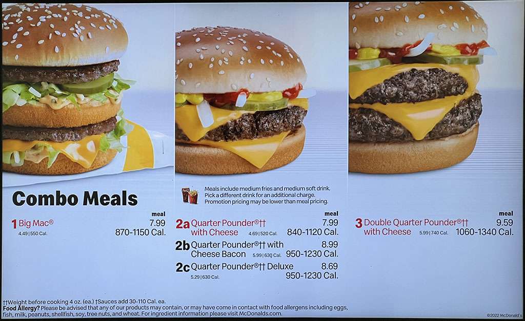 Menu burgerów McDonald's puzzle online