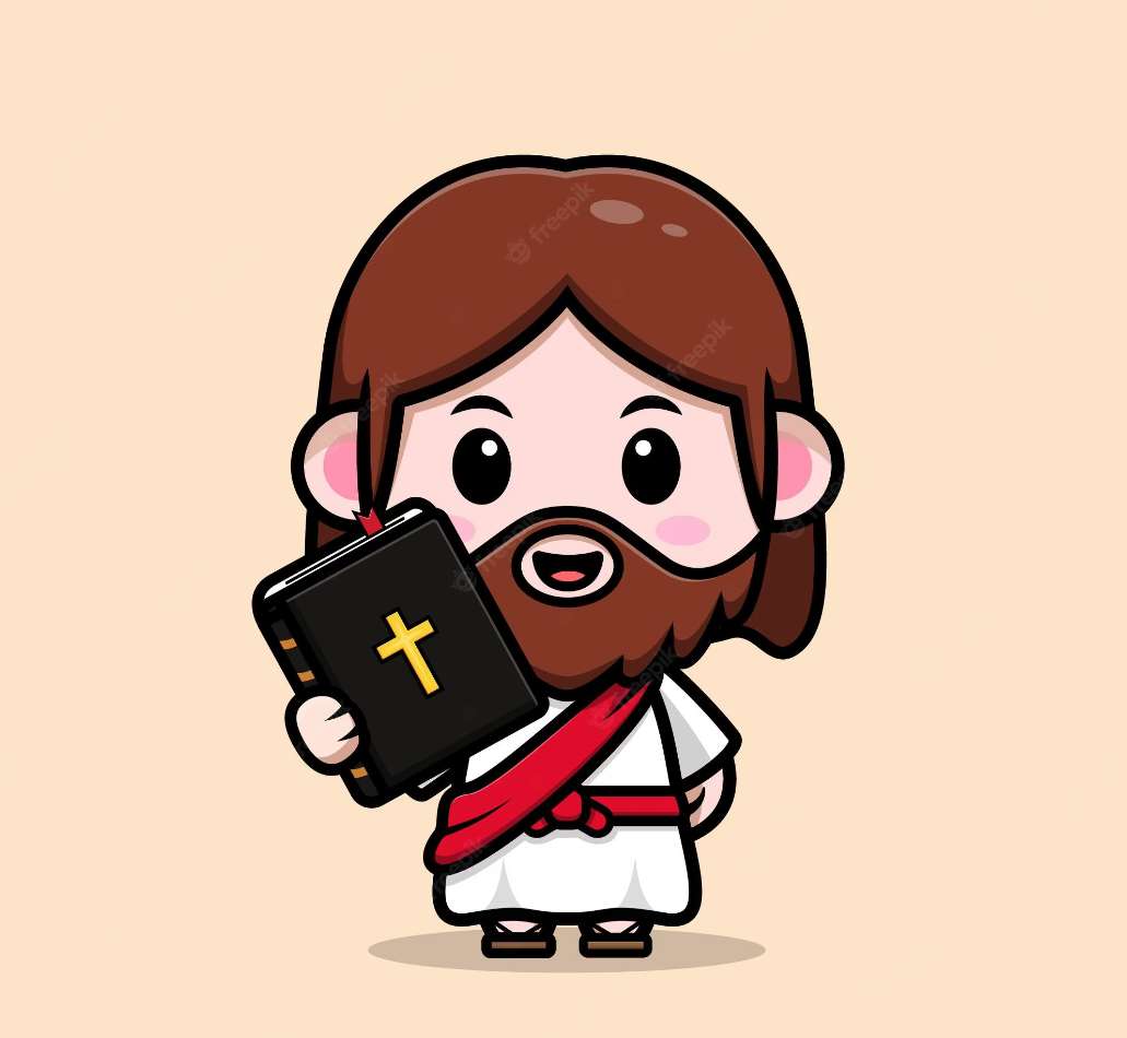 Jezus trzyma biblię puzzle online ze zdjęcia