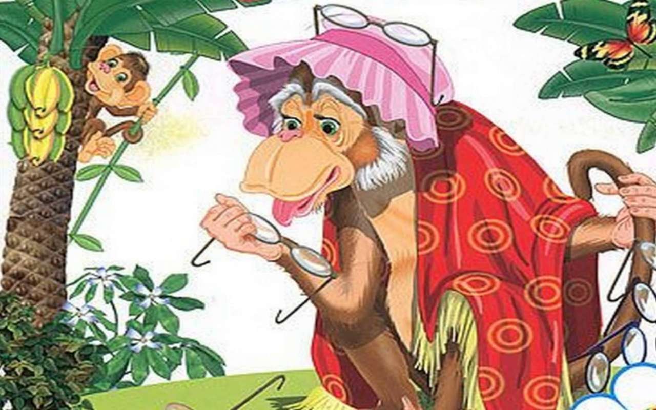 małpa i okulary puzzle online ze zdjęcia