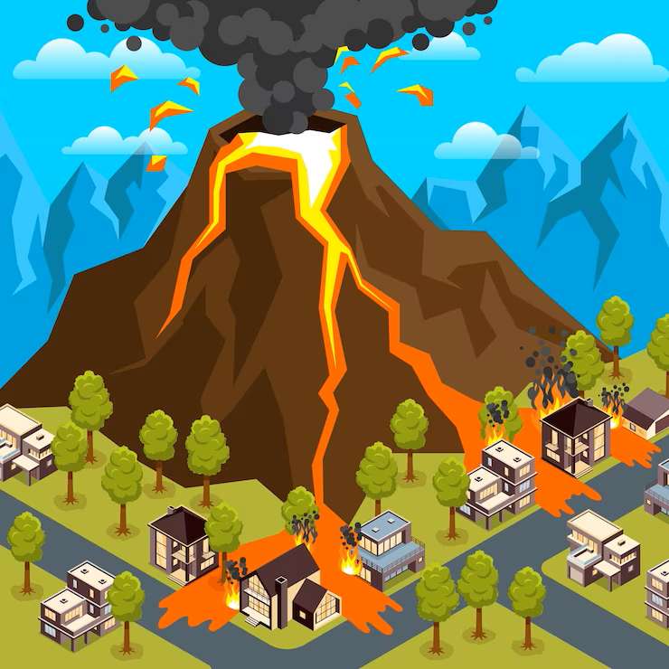erupcja wulkanu puzzle online