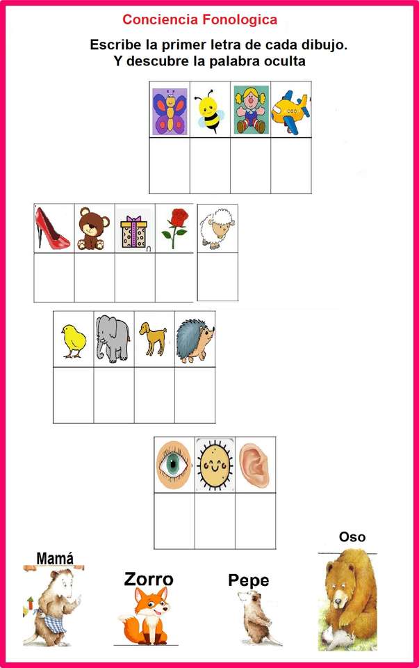 świadomość fonologiczna puzzle online
