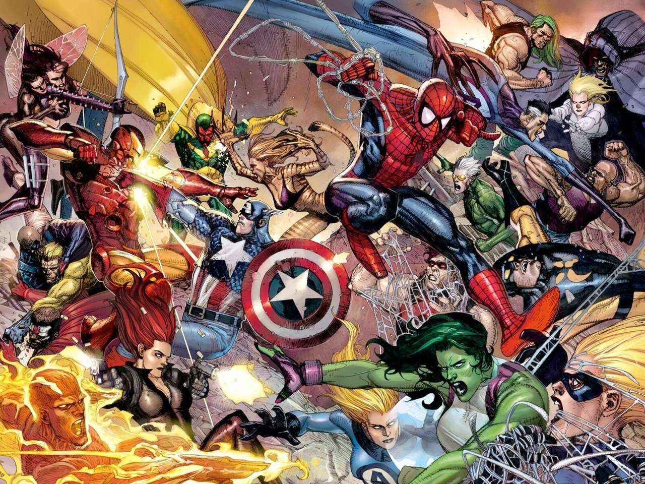 Superbohaterowie komiksów Marvela puzzle online