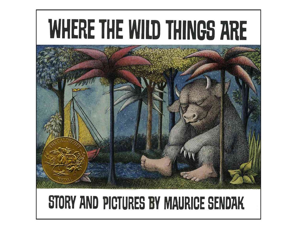 Okładka książki „Tam, gdzie mieszkają dzikie stwory”. puzzle online
