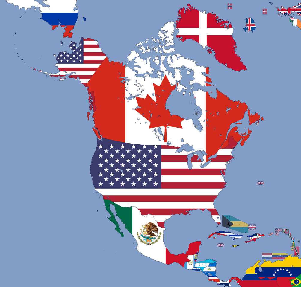 Mapa Ameryki puzzle online