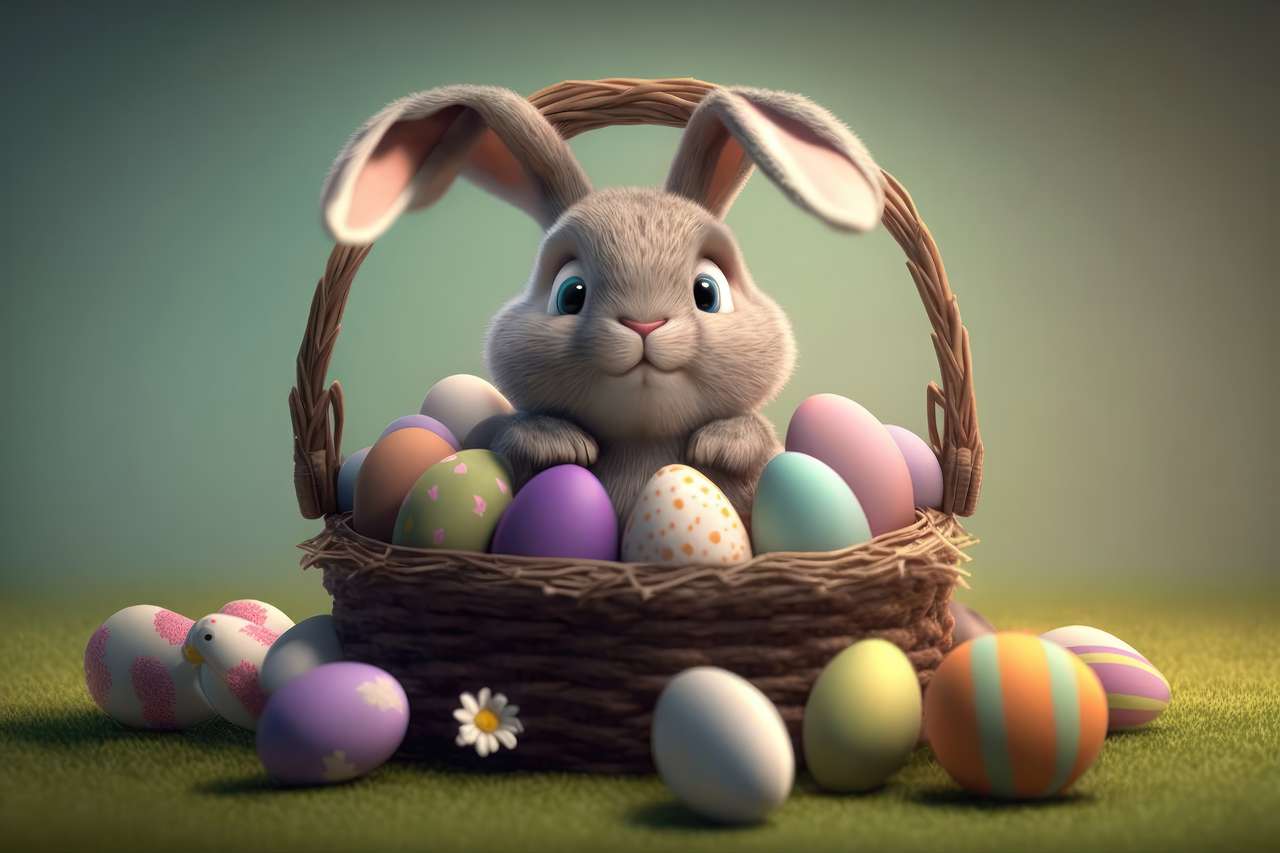 Wielkanocny króliczek puzzle online ze zdjęcia