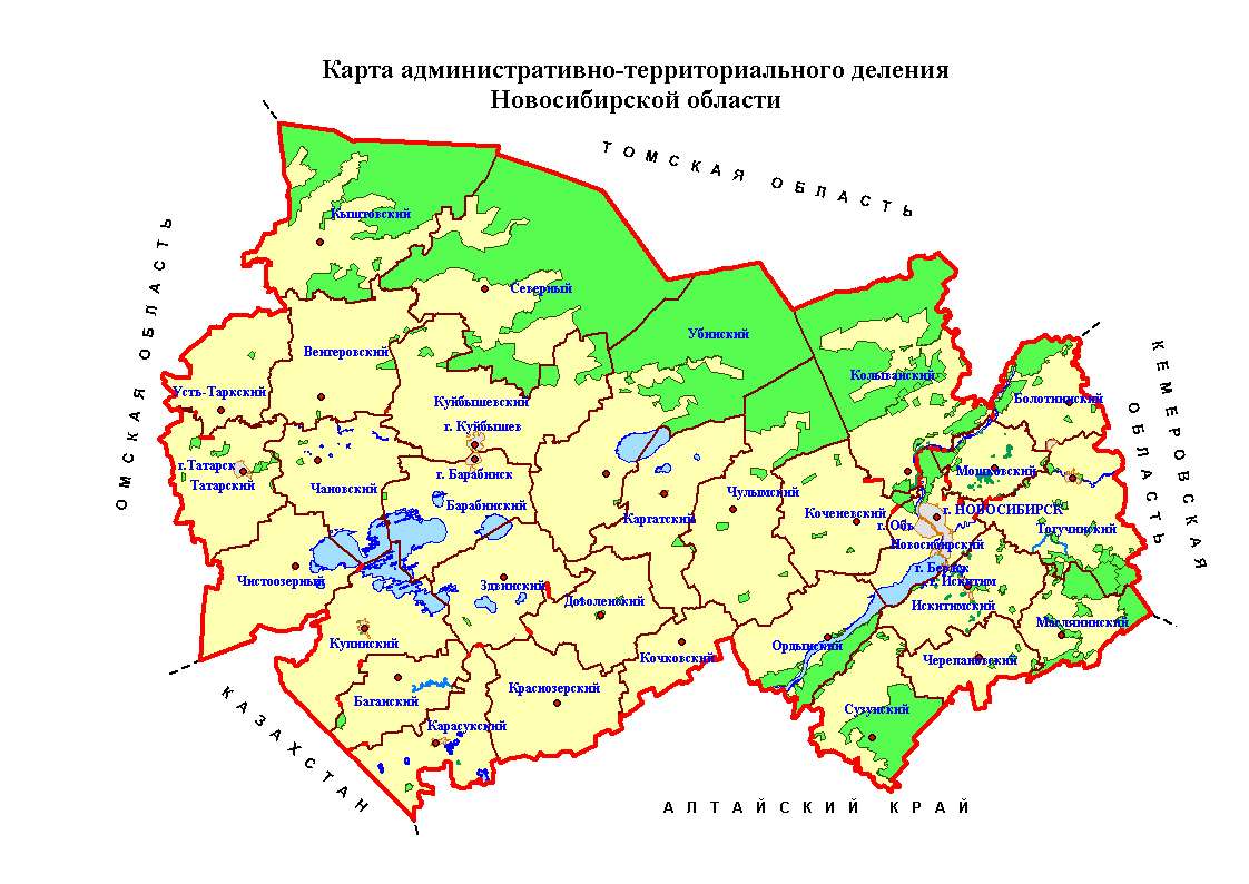 Mapa regionu Nowosybirska puzzle online