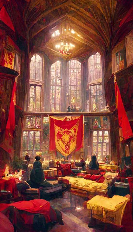 Pokój Wspólny Gryffindoru puzzle online ze zdjęcia