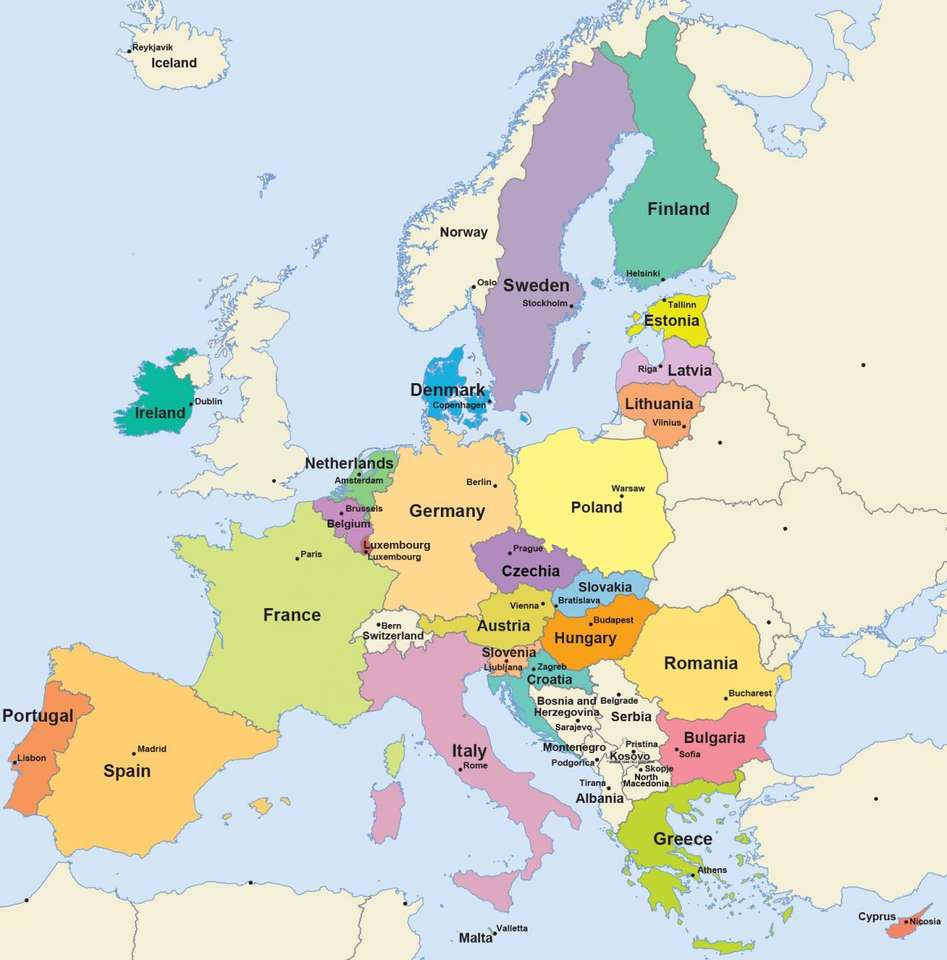 kraje europejskie puzzle online ze zdjęcia